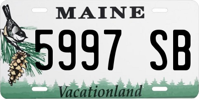 ME license plate 5997SB