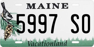 ME license plate 5997SO