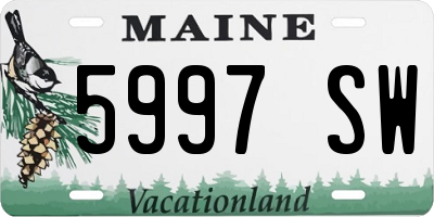 ME license plate 5997SW