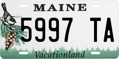 ME license plate 5997TA