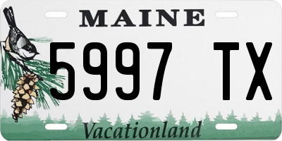 ME license plate 5997TX