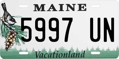 ME license plate 5997UN
