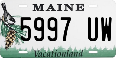 ME license plate 5997UW
