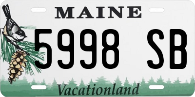 ME license plate 5998SB