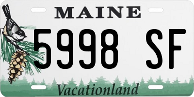 ME license plate 5998SF