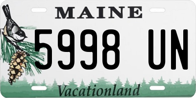 ME license plate 5998UN