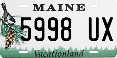 ME license plate 5998UX