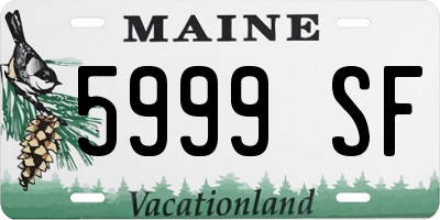 ME license plate 5999SF