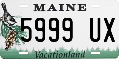 ME license plate 5999UX