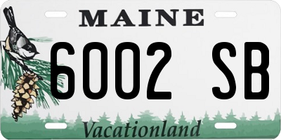 ME license plate 6002SB