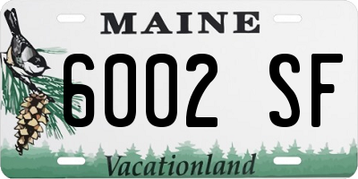 ME license plate 6002SF