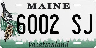 ME license plate 6002SJ