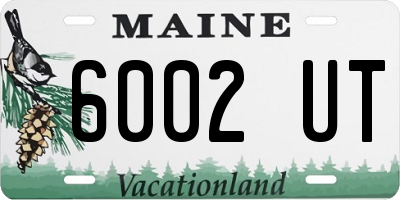 ME license plate 6002UT