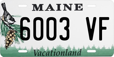 ME license plate 6003VF