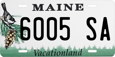 ME license plate 6005SA