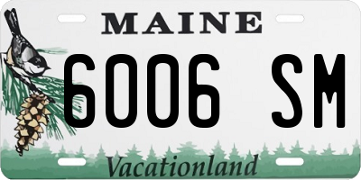 ME license plate 6006SM
