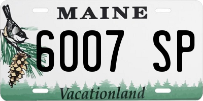 ME license plate 6007SP