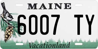 ME license plate 6007TY