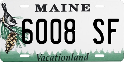 ME license plate 6008SF