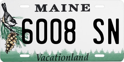 ME license plate 6008SN