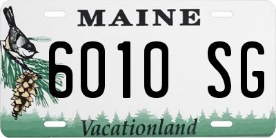 ME license plate 6010SG