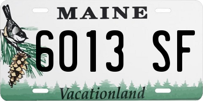 ME license plate 6013SF