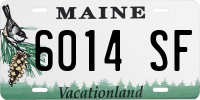 ME license plate 6014SF