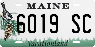 ME license plate 6019SC