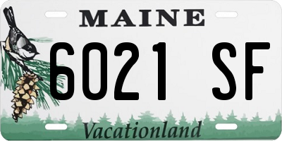 ME license plate 6021SF