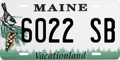 ME license plate 6022SB