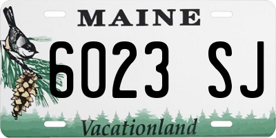 ME license plate 6023SJ