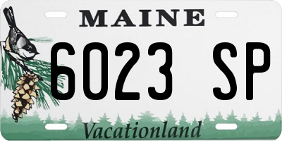 ME license plate 6023SP