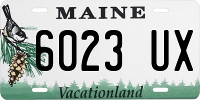 ME license plate 6023UX