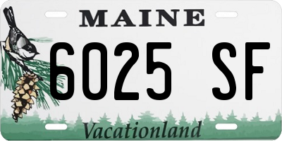 ME license plate 6025SF