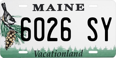 ME license plate 6026SY