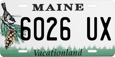 ME license plate 6026UX