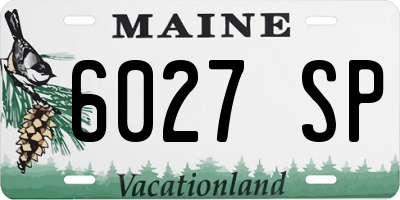 ME license plate 6027SP