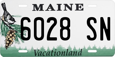 ME license plate 6028SN
