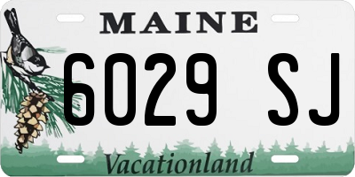 ME license plate 6029SJ