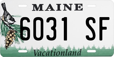 ME license plate 6031SF