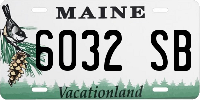 ME license plate 6032SB