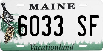 ME license plate 6033SF