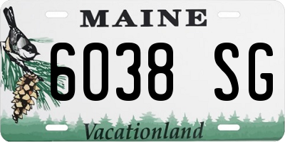 ME license plate 6038SG