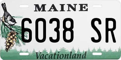 ME license plate 6038SR