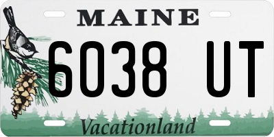 ME license plate 6038UT