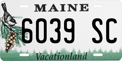 ME license plate 6039SC