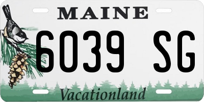 ME license plate 6039SG