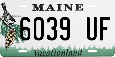 ME license plate 6039UF