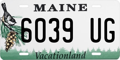 ME license plate 6039UG