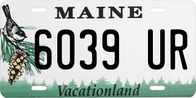 ME license plate 6039UR